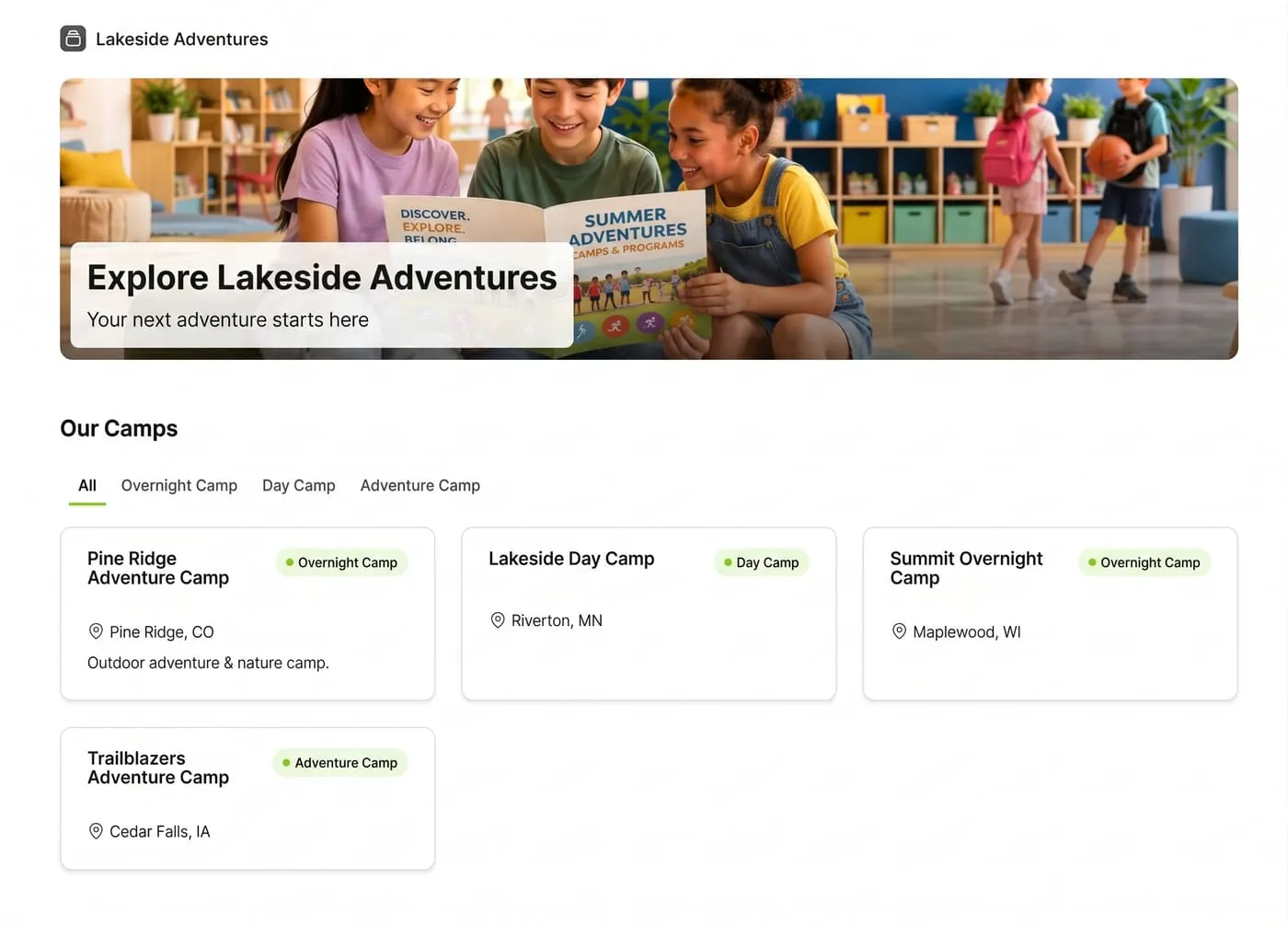 Public registration catalog and calendar sync